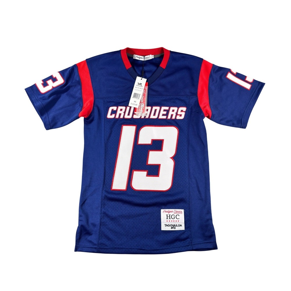 Headgear Classics Tua Tagovailoa Crusaders HS Football Jersey Navy Mens Size XS